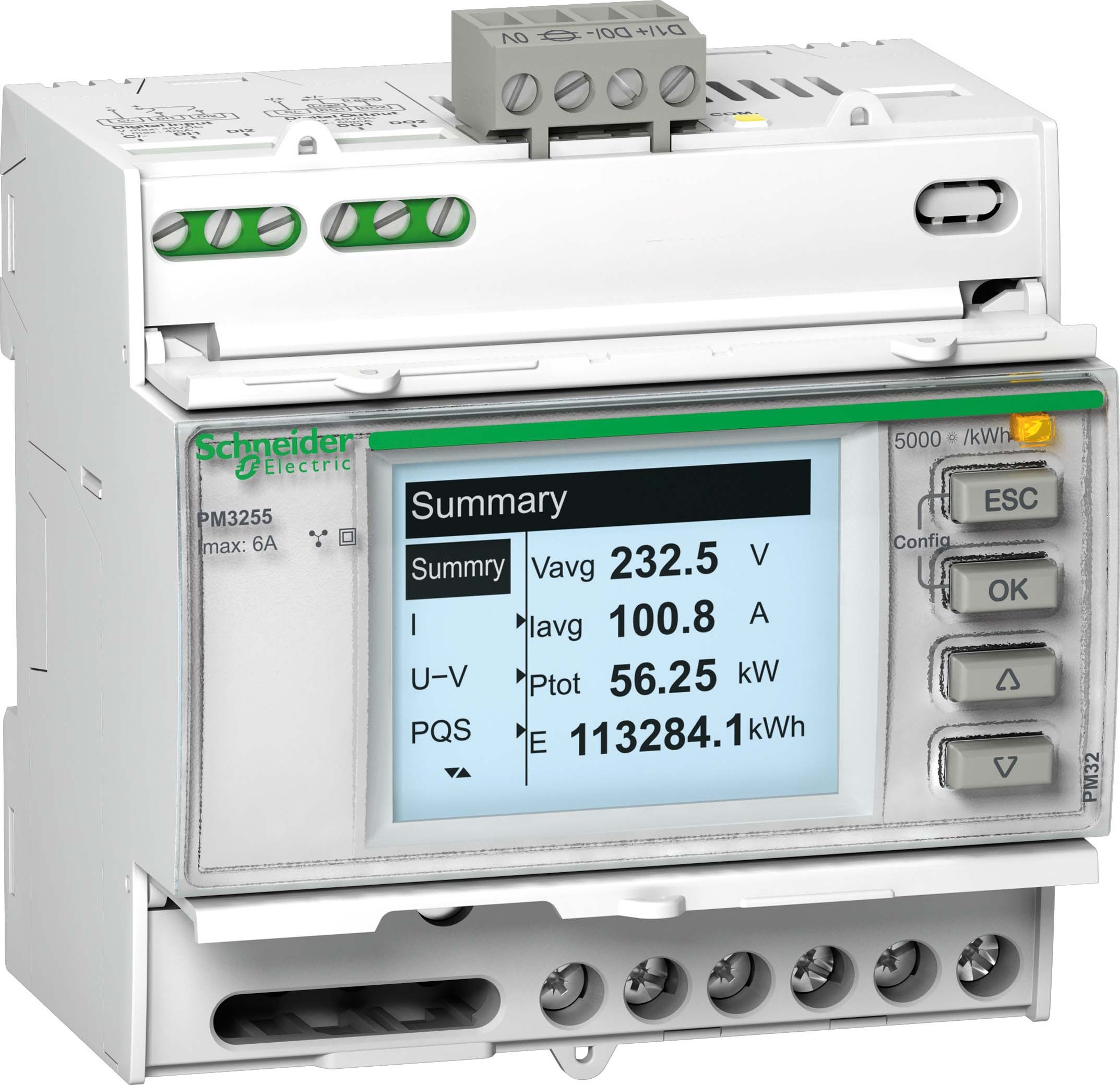 Schneider METSEPM3250 Universalmessgerät PowerLogic PM3250, Modbus RTU, 1A/5A, Genauigkeitsklasse 1/0,5s