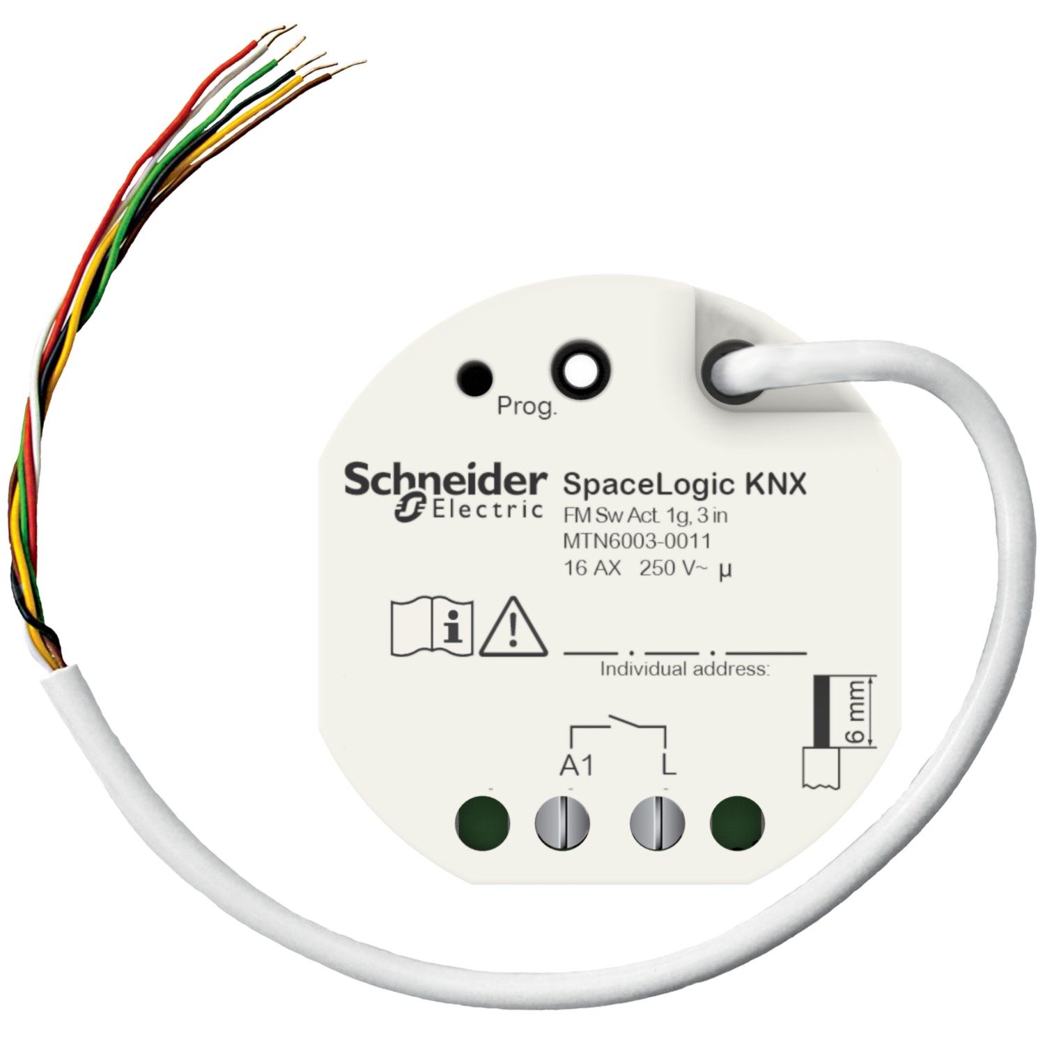 Schneider Electric MTN6003-0011 SpaceLogic KNX UP Schaltaktor 1fach mit 3 Binäreingängen