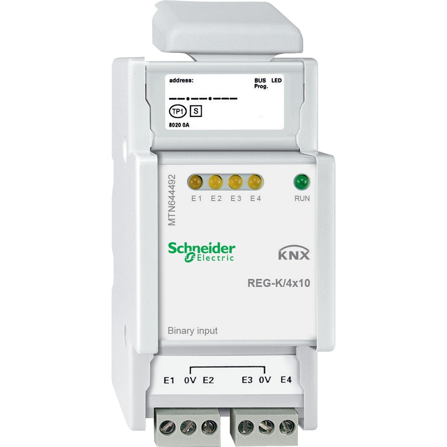 Schneider Electric MTN644492 Binäreingang REG-K/4x10 lichtgrau