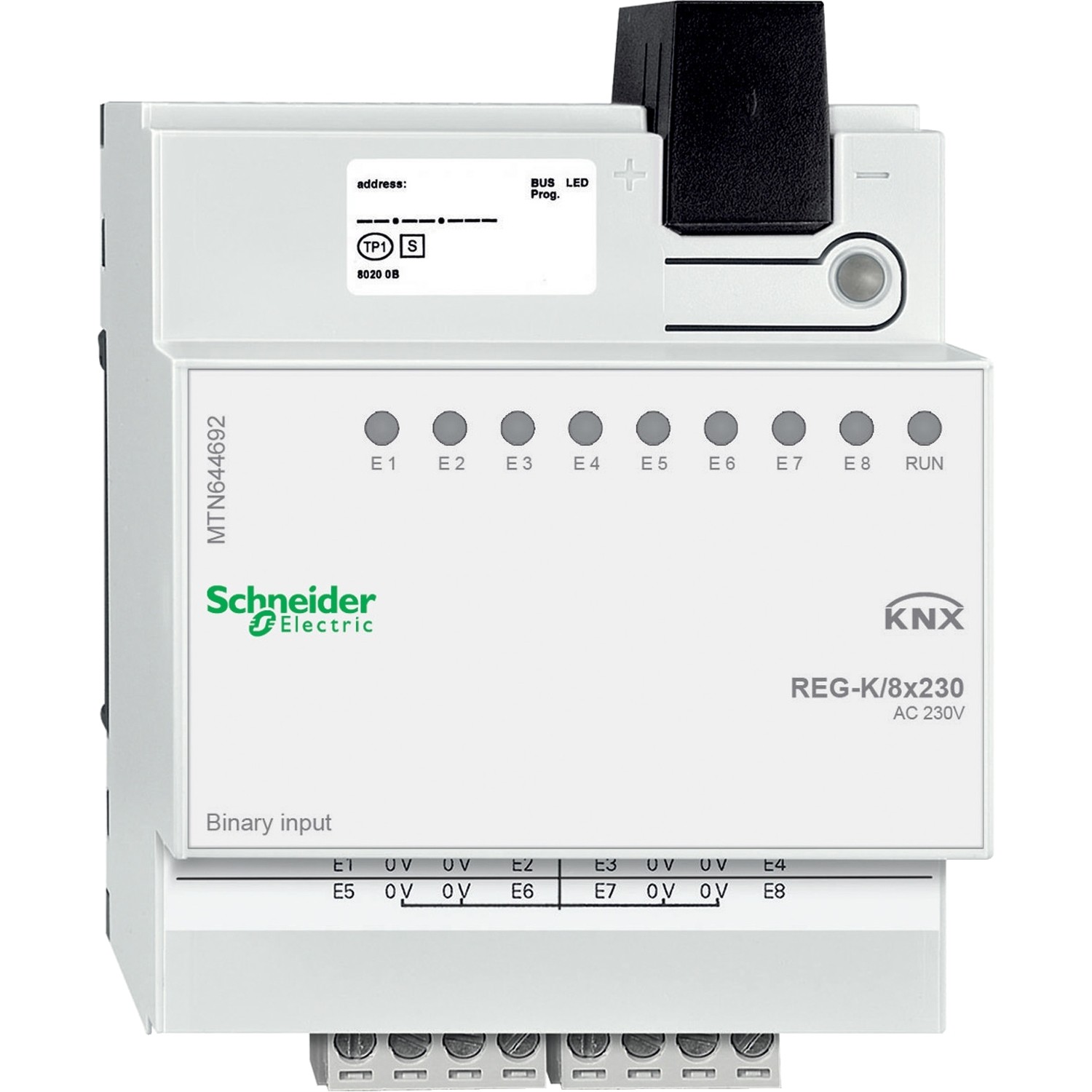 Schneider Electric MTN644692 Binäreingang REG-K/8x230 lichtgrau