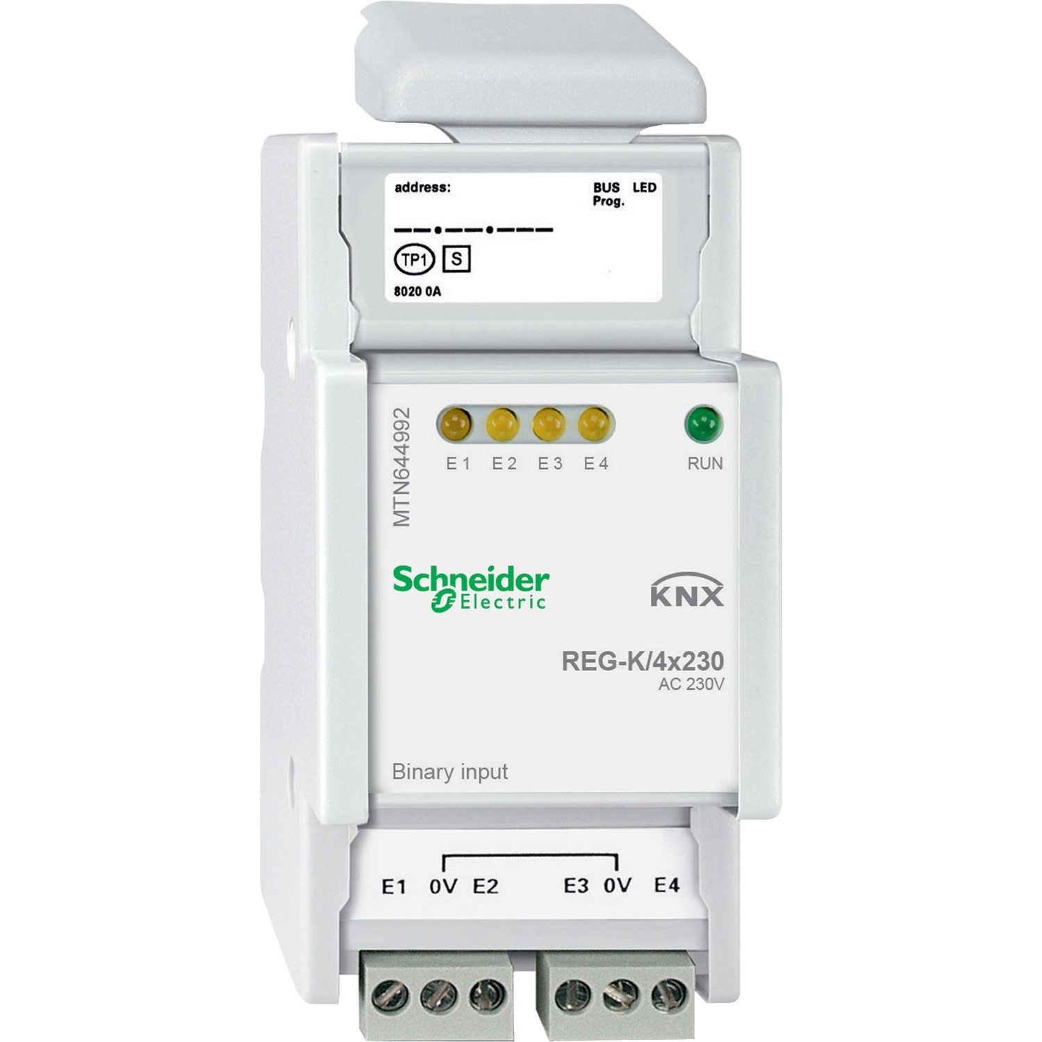 Schneider Electric MTN644992 Binäreingang REG-K/4x230 lichtgrau