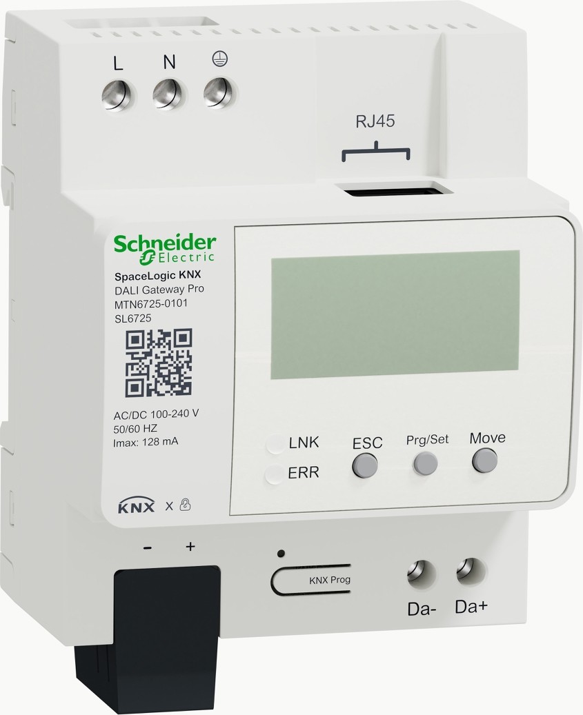 Schneider Electric MTN6725-0101 SpaceLogic KNX DALI Gateway Pro 1ch DALI 2.0