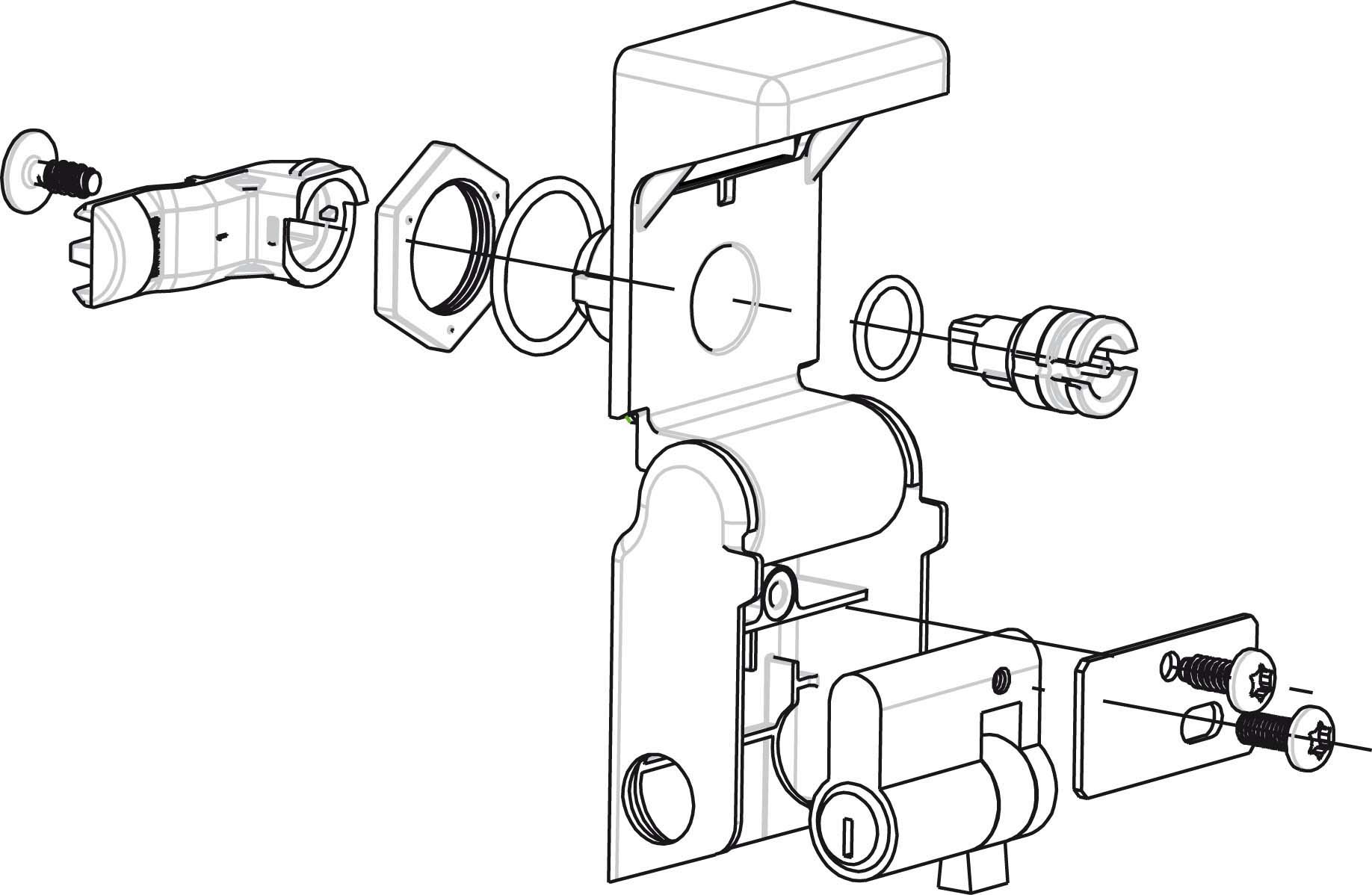 Schneider NSYAEDLDINS3D Halb-zylindrisches DIN-Verschlusssystem für Gehäuse PanelSeT S3D