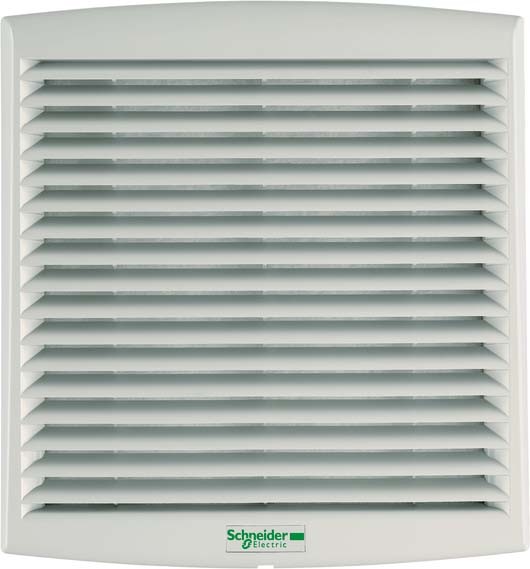 Schneider NSYCVF38M24DPF ClimaSys-Lüfter IP54, 38m³/h, 24V DC, mit Ausgangsgitter und Filter G2