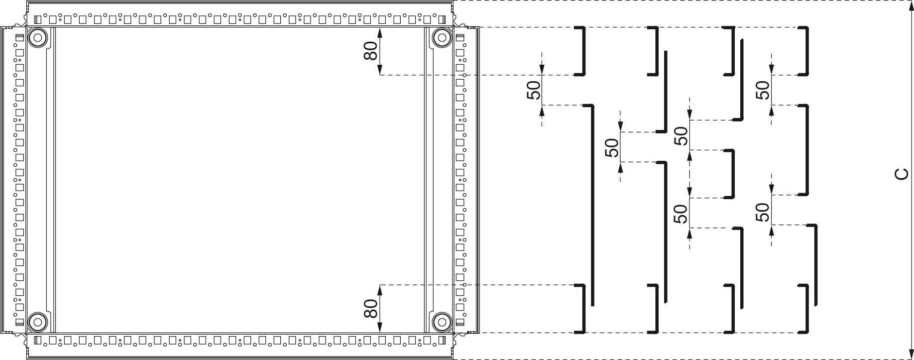 Schneider NSYEC124 PanelSeT SF-Kabeleinführungsplatte, einteilig, Clipbefestigung, 1200x400mm