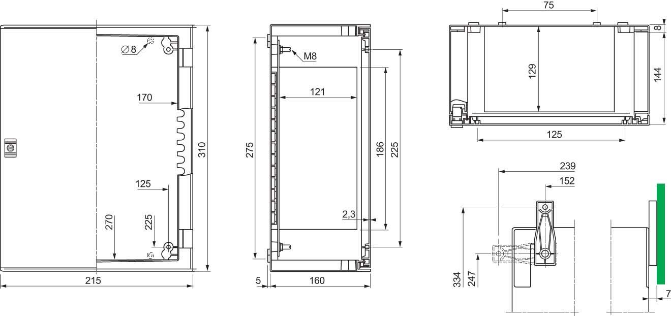 Schneider NSYPLM32G Polyestergehäuse PLM Wandmontage, ohne MP H310xB215xT160mm IP66