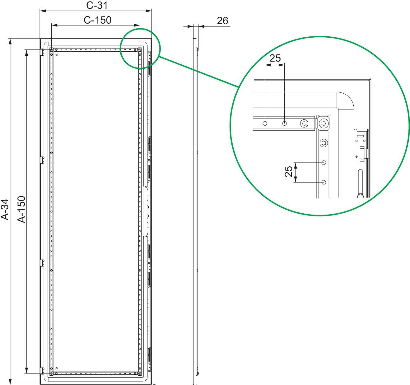 Schneider Electric NSYSFD188 Spacial SF-Volltür 1800x800mm