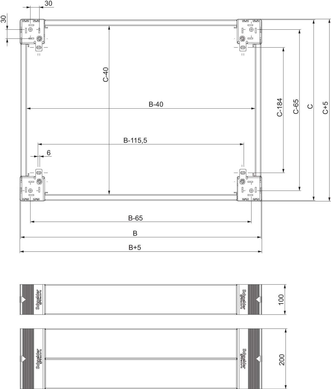 Schneider Electric NSYSPF12200 Spacial SF/SM-Sockel-Frontteile 200x1200mm