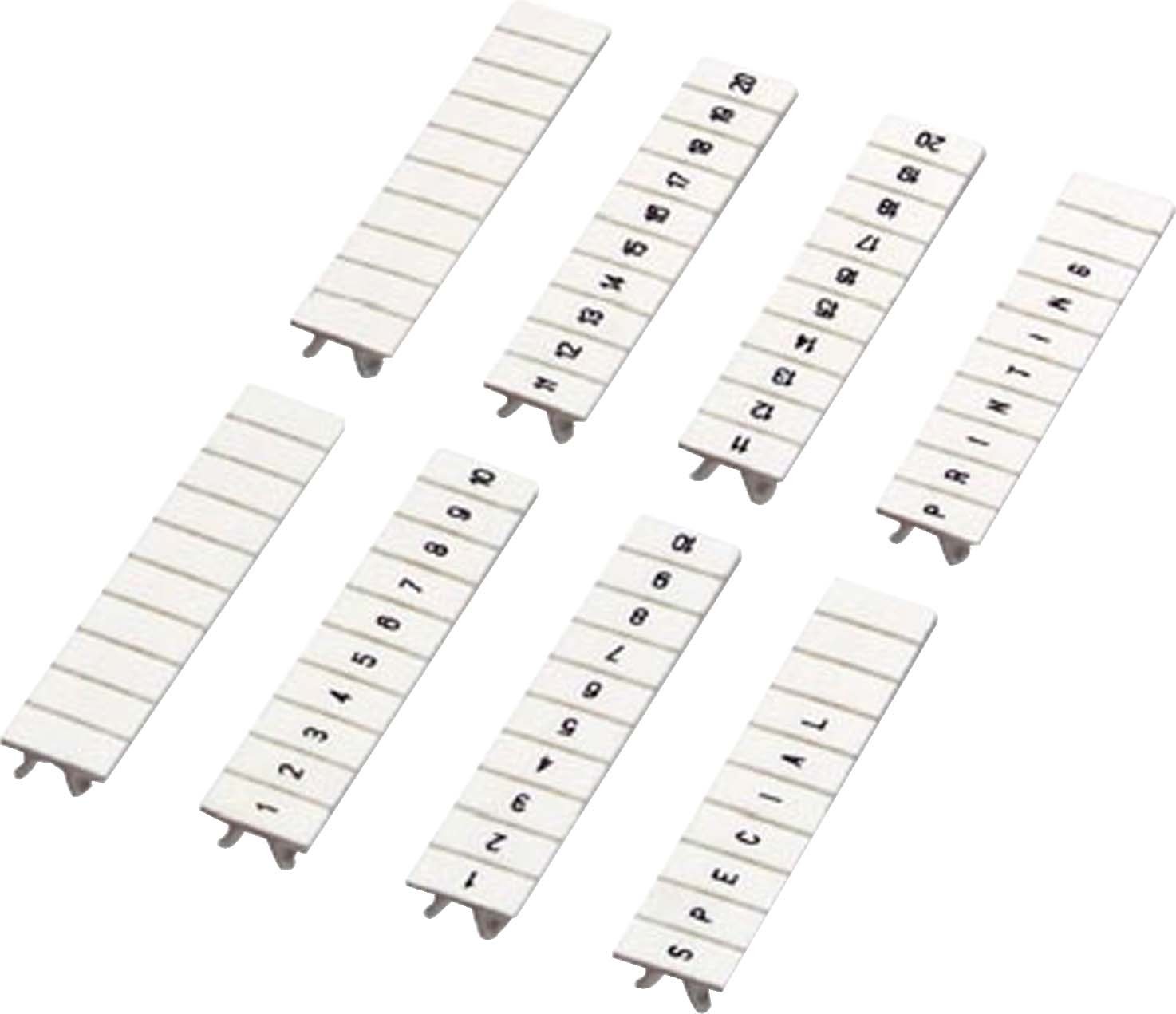 Schneider NSYTRAB520 Einsteckb. Markierstreifen, 5mm, 10 Stellen 11, 20, horizontal gedruckt, weiß