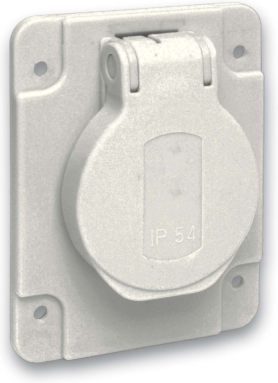 Schneider Electric PKS61G Schukosteckdose grau 2p+E 10/16A 250 V für DE IP54 65x85mm 20 Stück
