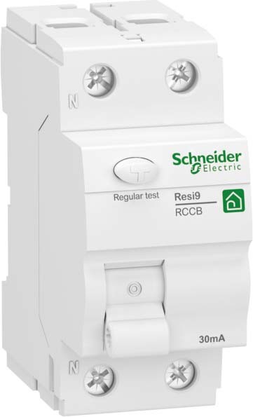 Schneider R9R22225 Fehlerstrom-Schutzschalter Resi9, 2P, 25A, 30mA, Typ A