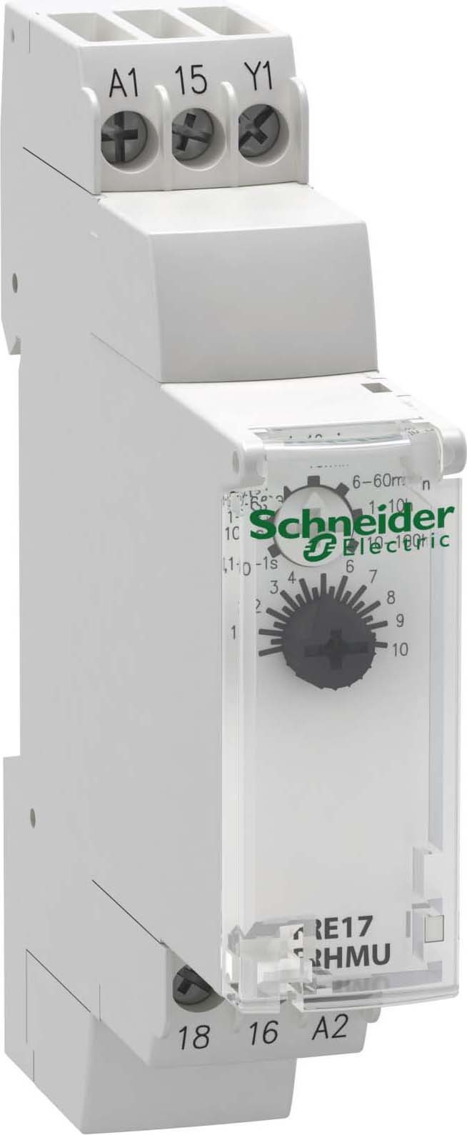 Schneider RE17RHMU Zeitrelais einschaltwischend, 0,1 s-100 h, Relais 1 W, 24 VDC/24-240VAC