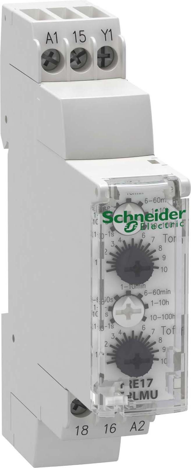 Schneider Electric RE17RLMU Zeitrelais Taktgeber/Blinker 0,1 s-100 h Relais 1 W 24 VDC/24-240VAC