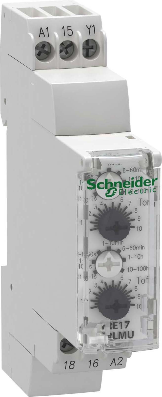 Schneider RE17RLMU Zeitrelais Taktgeber/Blinker, 0,1 s-100 h, Relais 1 W, 24 VDC/24-240VAC