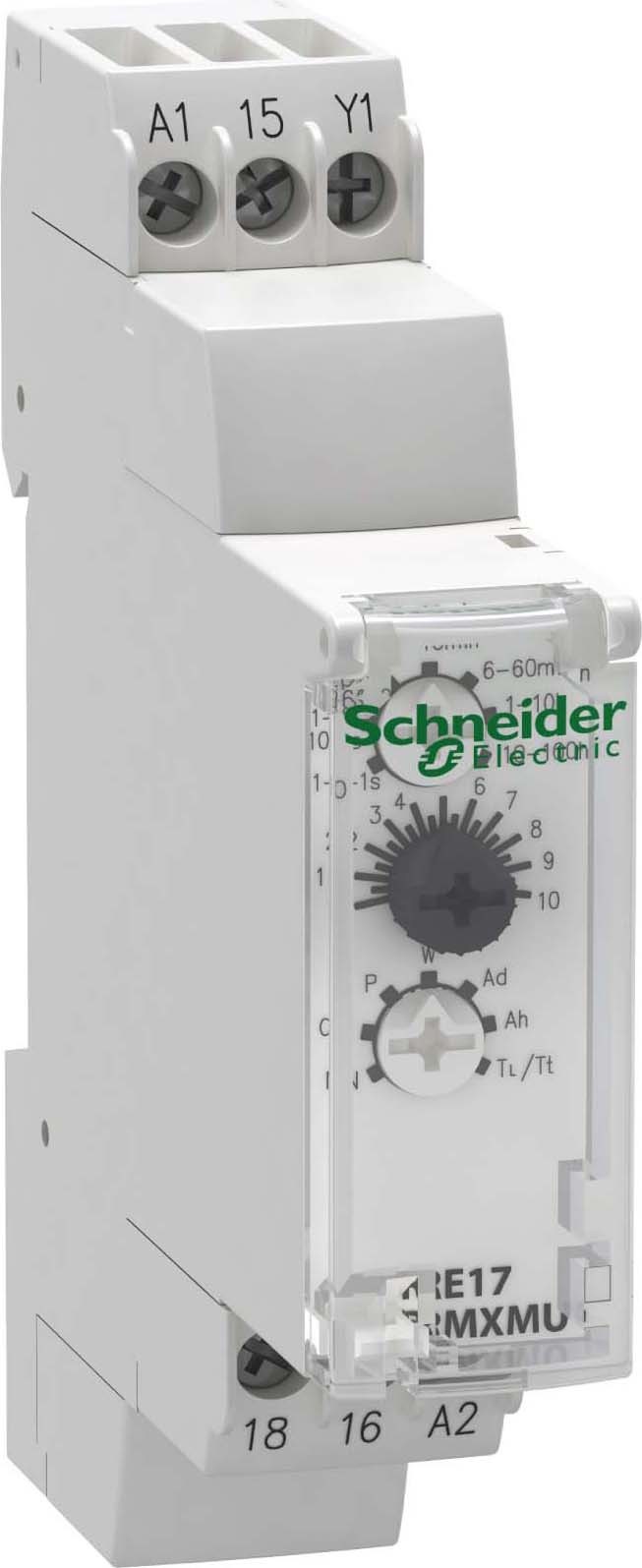 Schneider Electric RE17RMXMU Zeitrelais 9 Funktionen 0,1 s-100 h Relais 1 W 24 VDC/24-240VAC