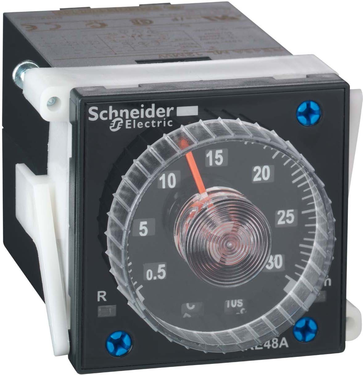 Schneider RE48AML12MW Zeitrelais 4 Funktionen, 0,02 s-300 h, 2 W, 24-240VAC/DC, Format 48x48