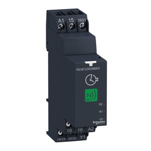 Schneider RENF22R2MMW Multifunktions-Zeitrelais, NFC-Einstellung, 0,1 s-999 h, 24-240VAC/DC, 2 W