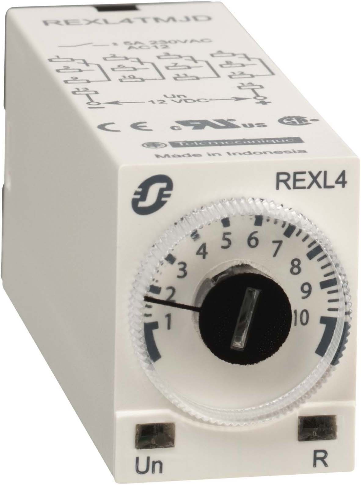 Schneider REXL4TMP7 Ansprechverzögertes Zeitrelais, 0,1 s-100 h, 230VAC, 4 W, steckbar