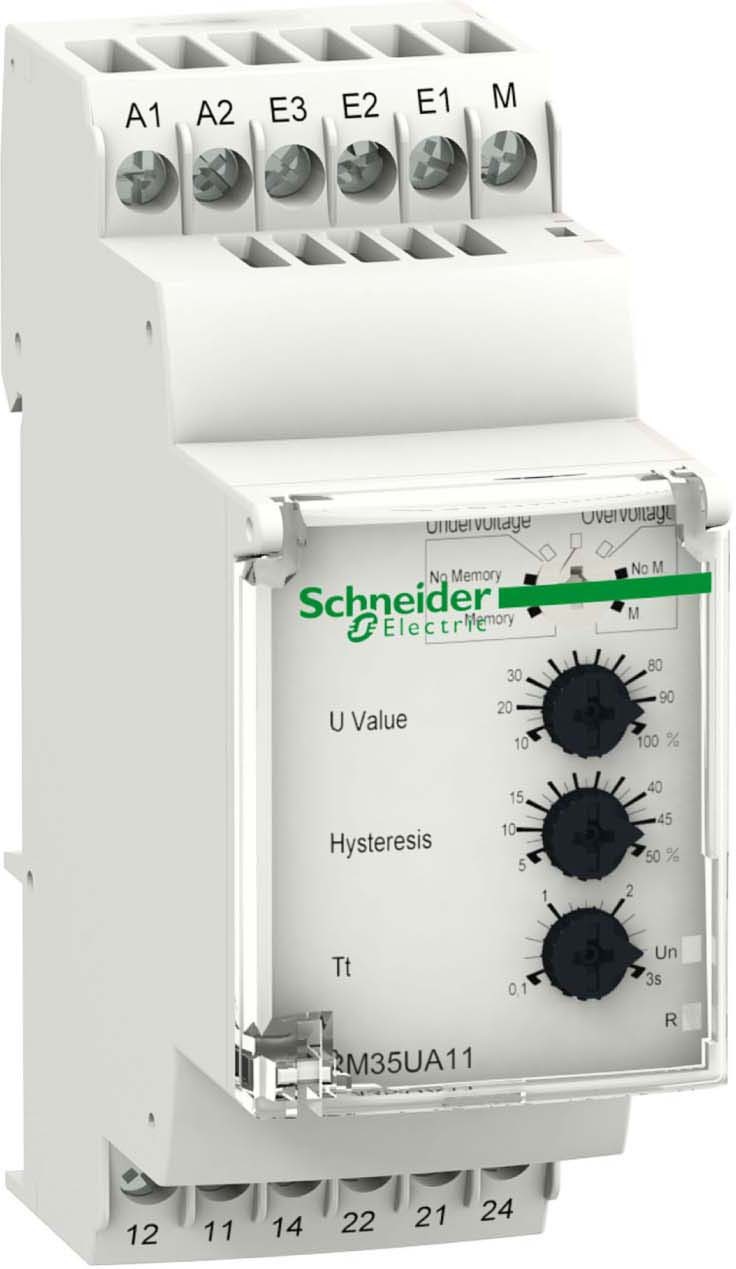 Schneider RM35UA12MW Multifunktions-Spannungswächter, 1-100 V, 24-240VAC/DC, 2 W