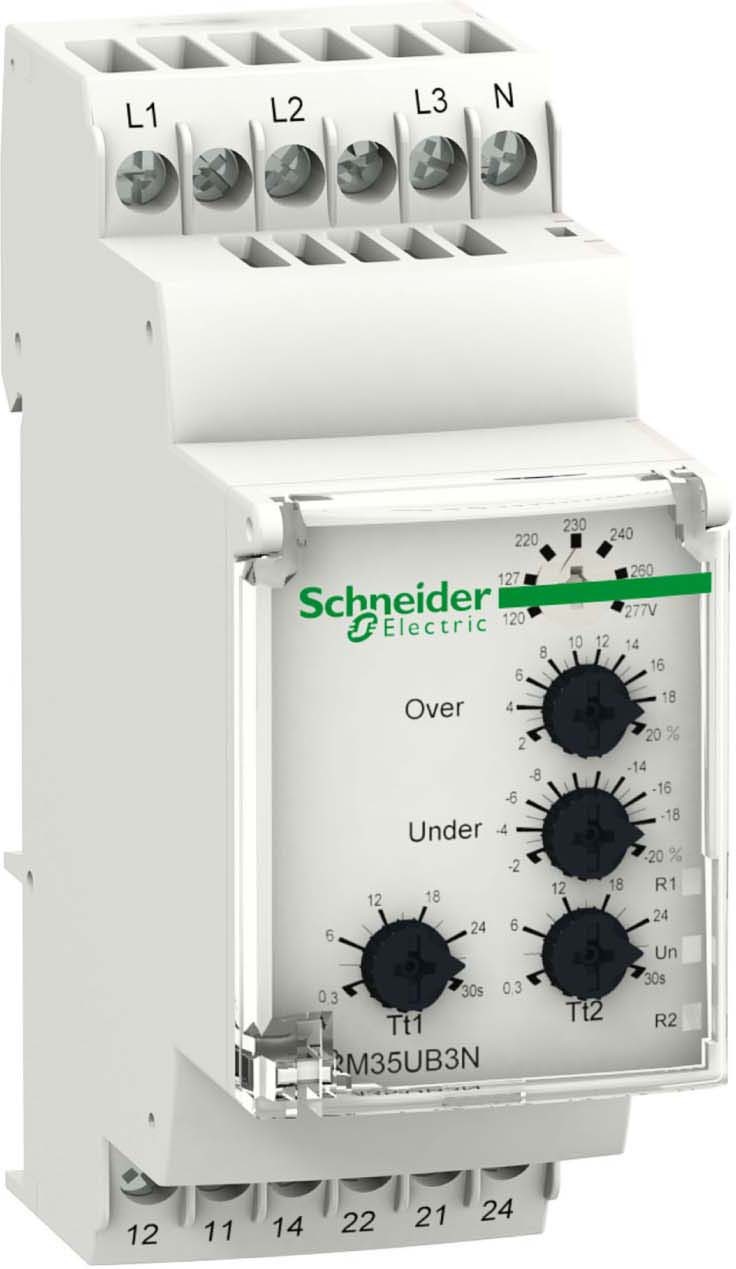 Schneider RM35UB3N30 Spannungswächter, Über-/Unterspannung Phase-Phase-Neutral, 114-329 VAC, 2 W