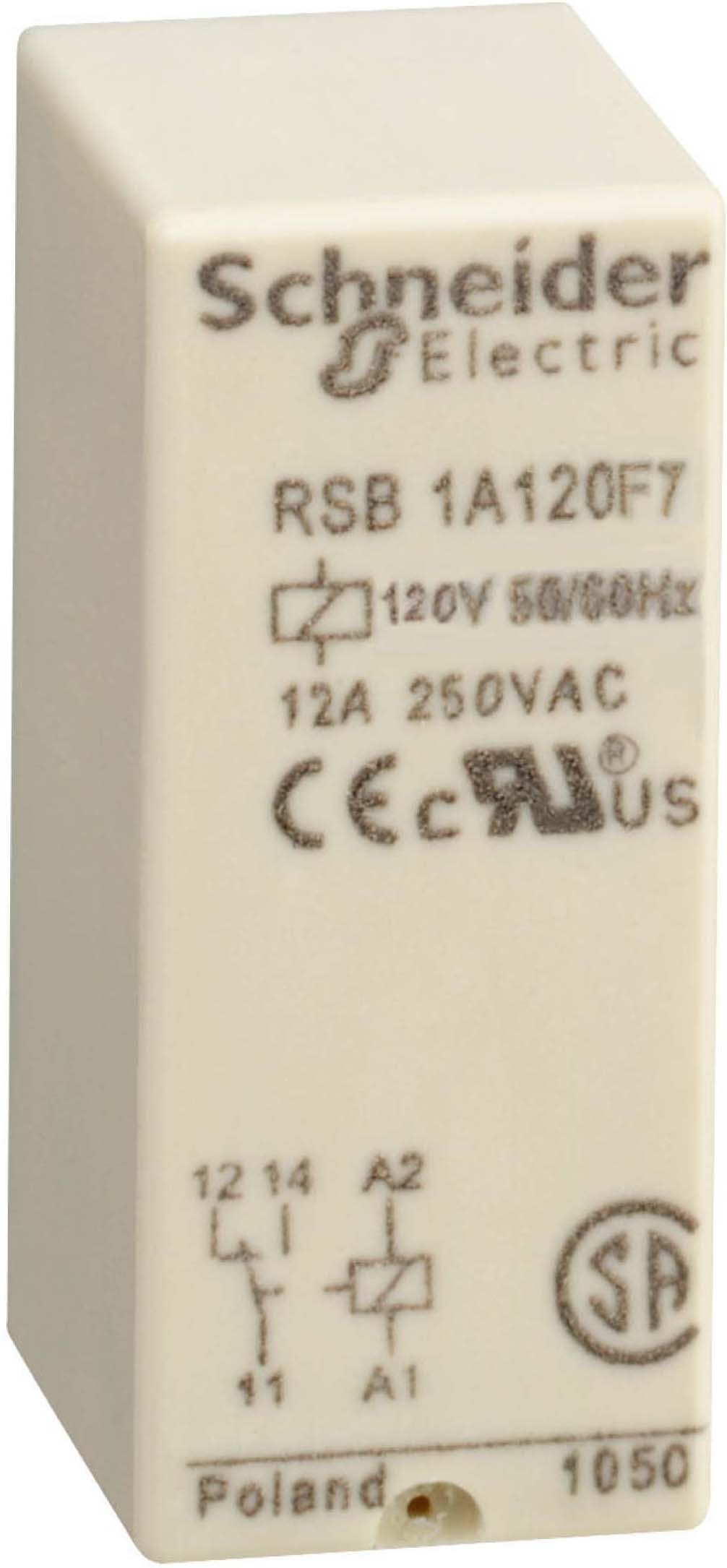 Schneider RSB1A120F7 Interface-Relais RSB, 1 W, 12 A, 120VAC