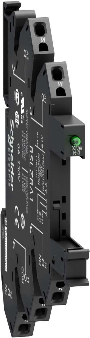 Schneider RSLZRA1 Sockel für schmales Interface-Relais RSL, LED, Federzug, 12/24 VAC/DC