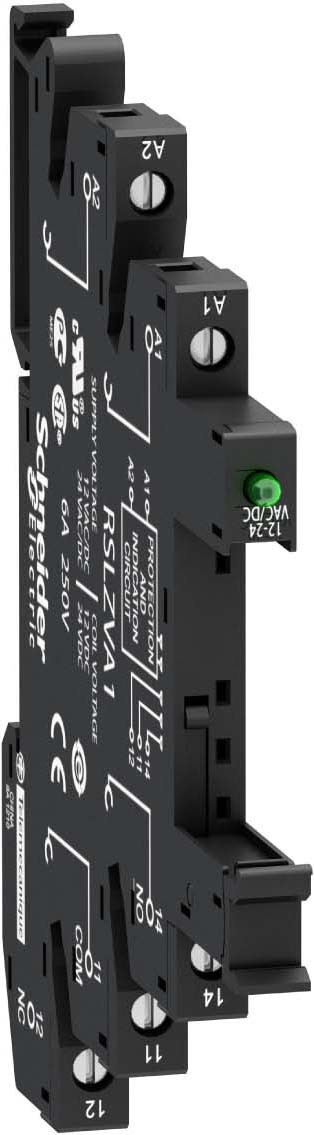 Schneider RSLZVA1 Sockel für schmales Interface-Relais RSL, LED, Schraubk., 12/24 VAC/DC