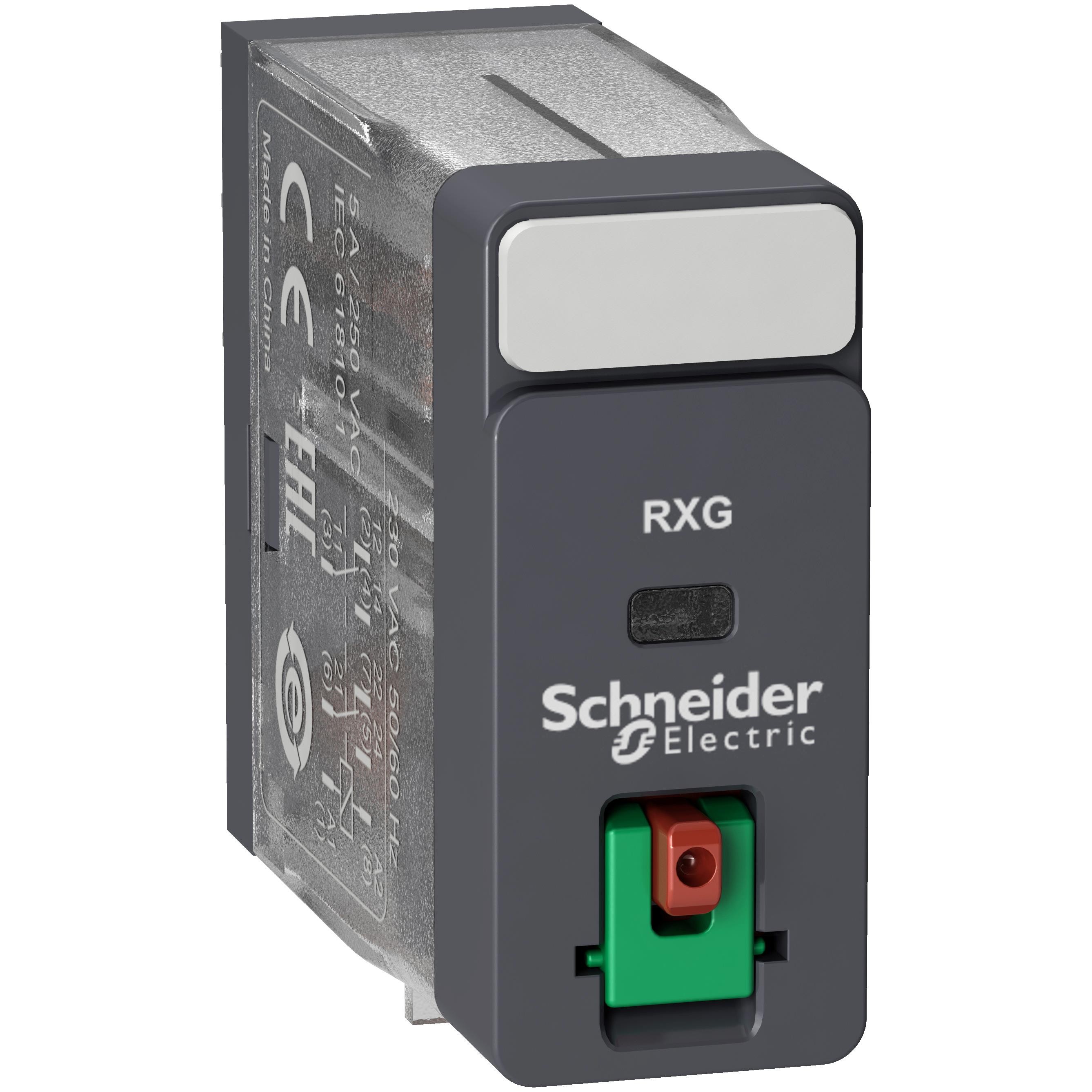 Schneider RXG21P7 Steckb. Interface-Relais RXG, 2 W, 5 A, 230VAC, ohne LED, mit Prüftaste