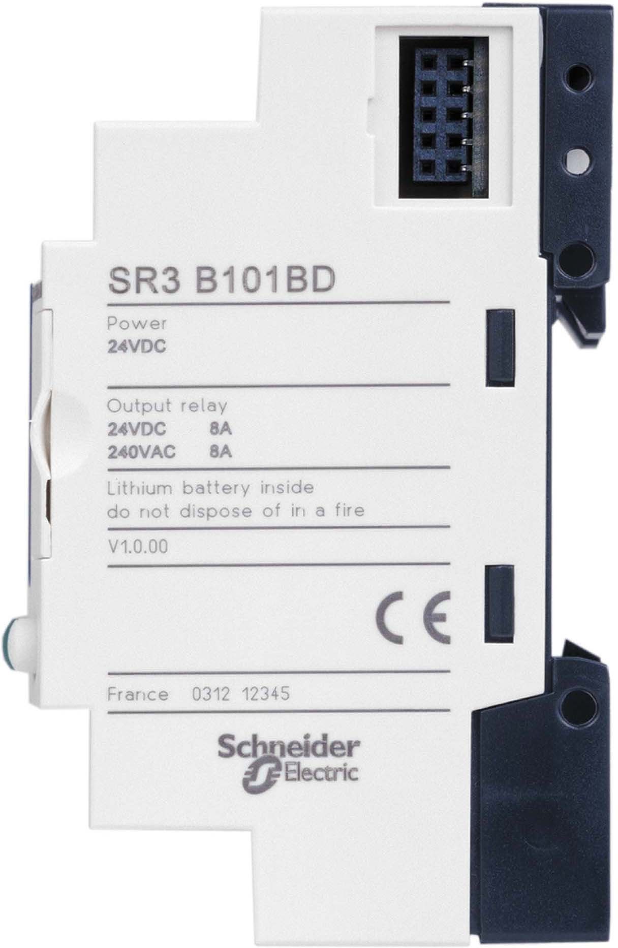 Schneider SR3B101BD SPS-Steuerrelais, Zelio Logic, modulare Ausführung, 10 E/A, 24 VDC, Display, Uhr, Relaisausgänge