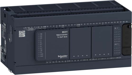 Schneider TM241C40R SPS-Steuerung, Modicon M241, 40 E/A, 2x Modbus, 100 bis 240 VAC, Relaisausgänge, Schraubklemmen