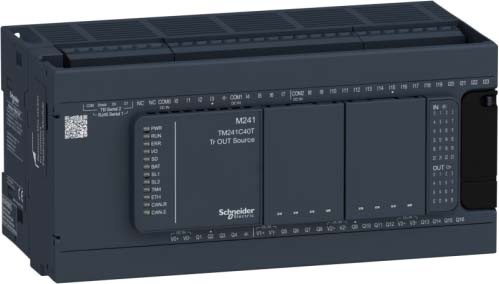 Schneider TM241C40T SPS-Steuerung, Modicon M241, 40 E/A, 2x Modbus, 24 VDC, Source Transistor, Schraubklemmen