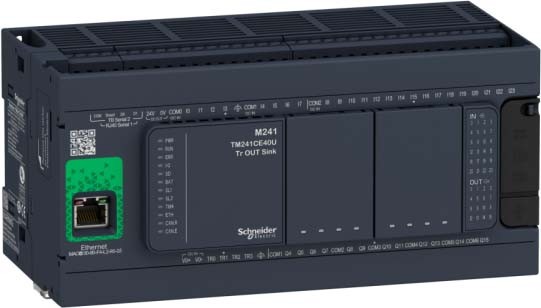 Schneider TM241CE40R SPS-Steuerung, Modicon M241, 40 E/A, Ethernet, 2x Modbus, 100 bis 240 VAC, Relaisausgänge, Schraubklemmen