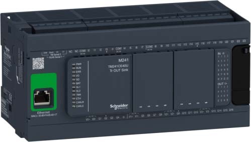 Schneider TM241CE40U SPS-Steuerung, Modicon M241, 40 E/A, Ethernet, 2x Modbus, 24 VDC, Sink Transistor, Schraubklemmen