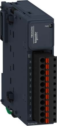 Schneider TM3AI2HG Analoges Eingangsmodul, Modicon TM3, 2 Eingänge, Spannung / Strom, Auflösung 16 Bit, Federzugklemmen