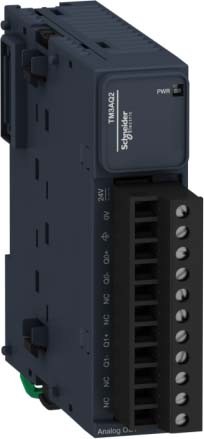 Schneider TM3AQ2 Analoges Ausgangsmodul, Modicon TM3, 2 Ausgänge, Spannung / Strom, Auflösung 12 Bit, Schraubklemmen