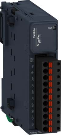 Schneider TM3AQ4G Analoges Ausgangsmodul, Modicon TM3, 4 Ausgänge, Spannung / Strom, Auflösung 12 Bit, Federzugklemmen