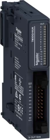 Schneider TM3DQ16UK Digitales Ausgangsmodul, Modicon TM3, 16 Ausgänge, 24 VDC, Sink Transistor, HE10
