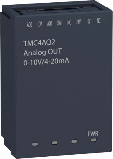 Schneider TMC4AQ2 Steckmodul, Modicon M241, E/A Erweiterung, 2 Analogausgänge, Spannung/Strom, Auflösung 12 Bit, Schraubklemmen
