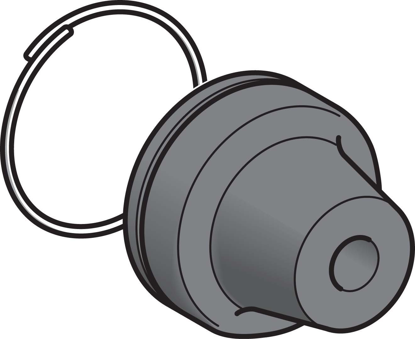 Schneider XACB922 Schutzkappe m. Befestigungsring, f. Drucktast. m. Schutzkap., Silikon, 16mm