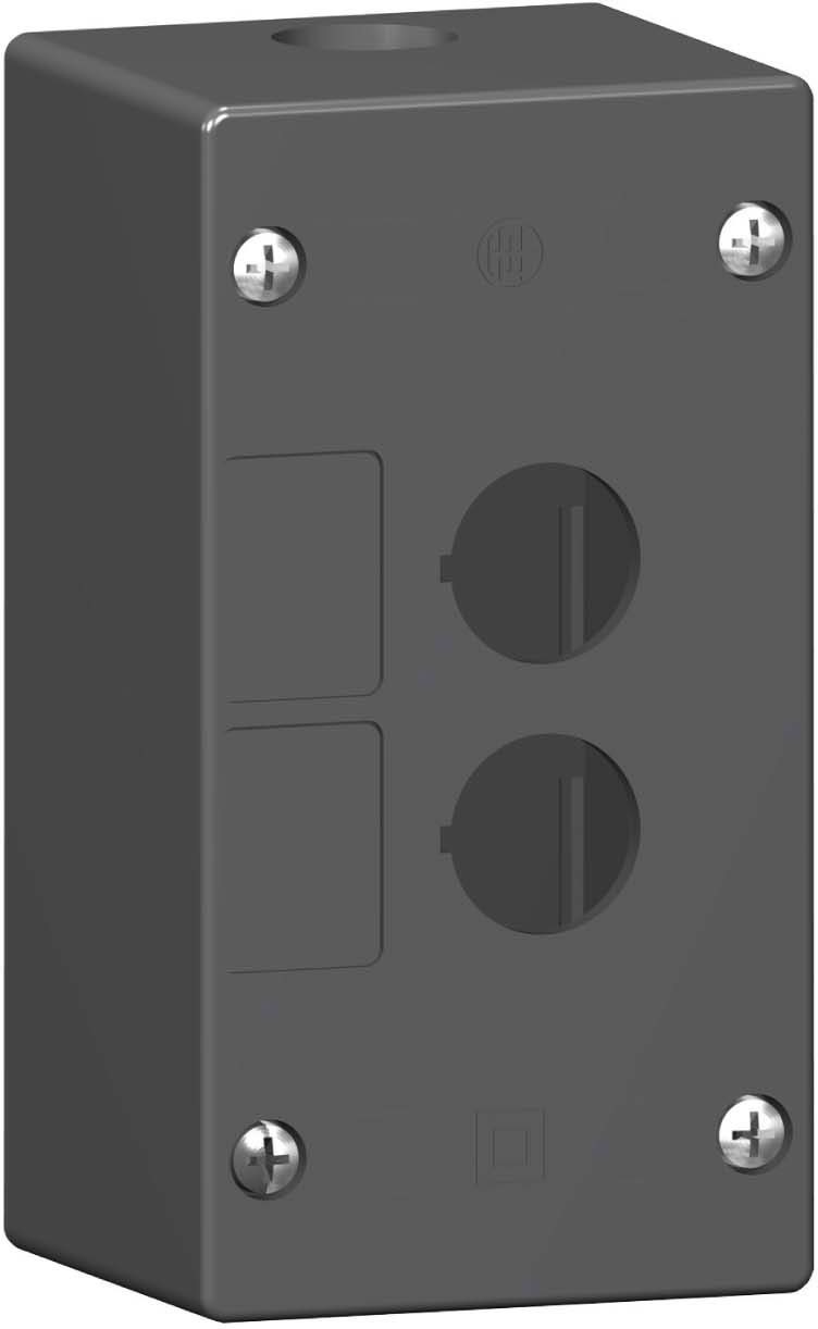 Schneider XALG02 Leergehäuse, Harmony XALG, Kunststoff, schwarz, 2 Bohrungen, 22mm
