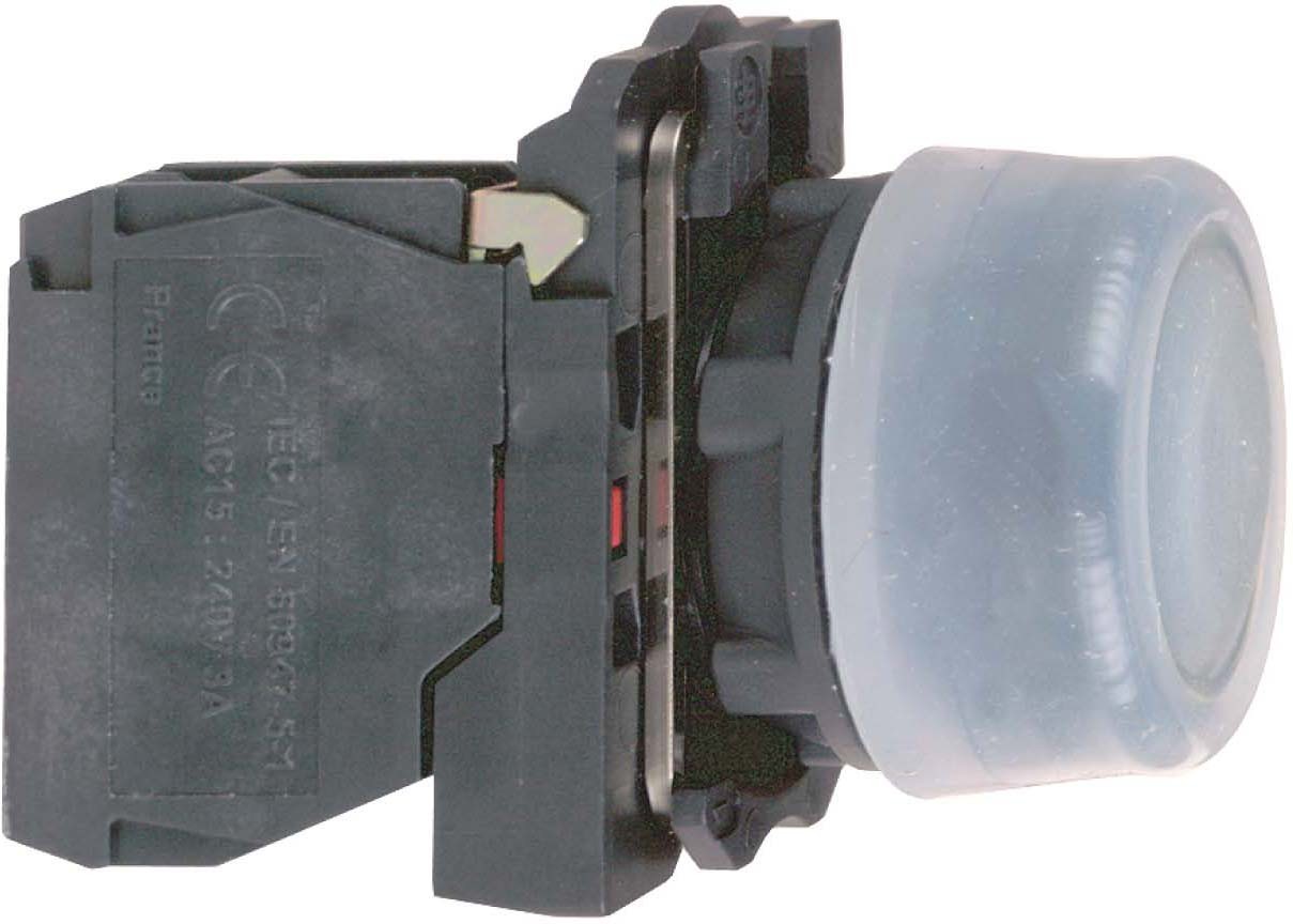 Schneider XB5AP21 Drucktaster, Harmony XB5, Kunststoff, vorstehend, schwarz, unbeschriftet, mit Schutzkappe, 22mm, tastend, 1S