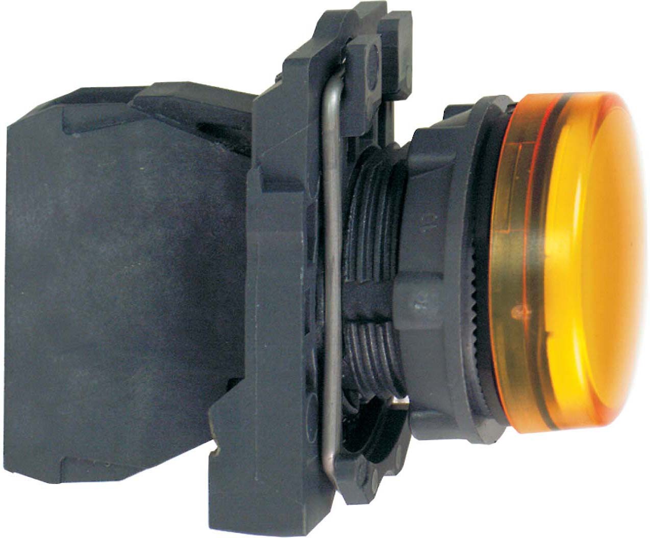 Schneider XB5AV65 Leuchtmelder, Harmony XB5, Kunststoff, gelb, 22mm, BA9s Glühlampe, glatte Kalotte, 250V AC