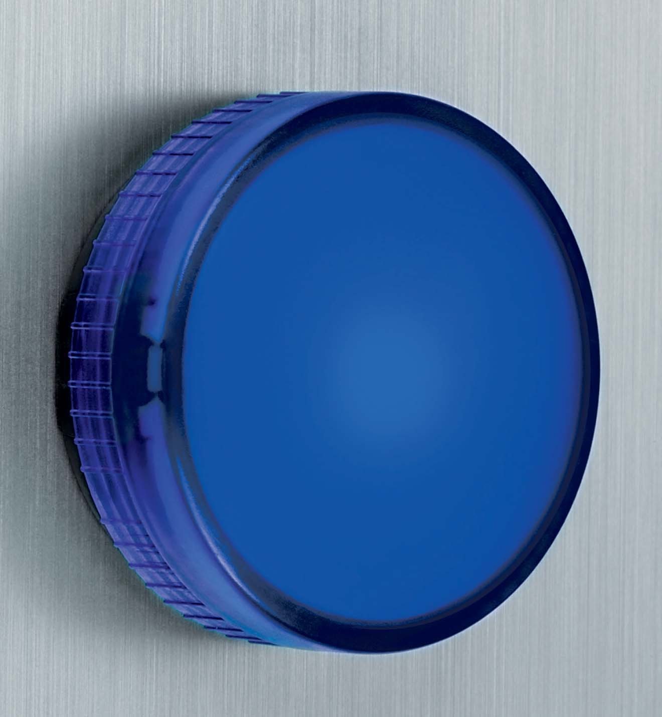 Schneider XB5AVB6 Leuchtmelder, Harmony XB5, Kunststoff, blau, 22mm, universelle LED, glatte Kalotte, 24V ACDC