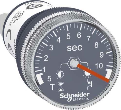 Schneider XB5DTB22 Timer, Zeitrelais für Fronteinbau, Harmony XB5, Kunststoff, 22mm, 0,5s bis 10s, 24V DC