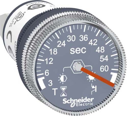 Schneider XB5DTB23 Timer, Zeitrelais für Fronteinbau, Harmony XB5, Kunststoff, 22mm, 3s bis 60s, 24V DC