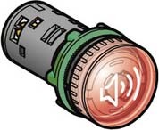 Schneider XB5KS2G4 Buzzer, Summer, Harmony XB5, Kunststoff, beleuchtet, rot, 22mm, 90dB, 120V AC