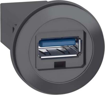 Schneider XB5PUSB3 USB Einbaubuchse, Harmony XB5, Kunststoff, schwarz, Schnittstelle, USB 3.0 Typ A