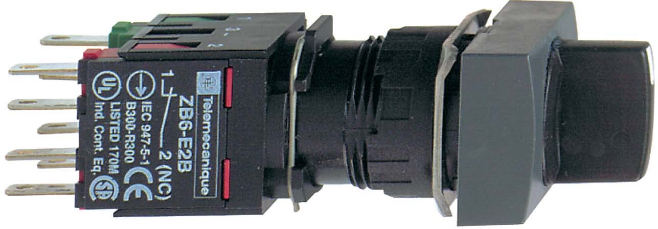 Schneider XB6DD225B Wahlschalter, schwarz Ø 16 Knebel 2 Stellungen, 1S+1Ö