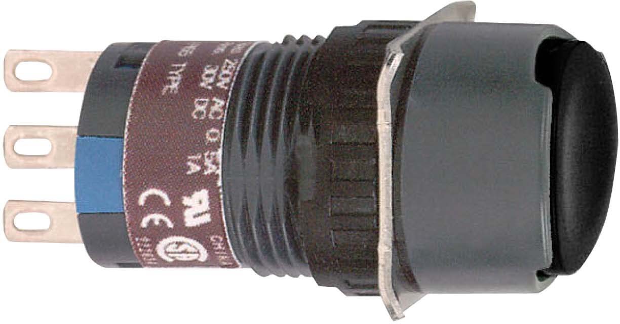 Schneider XB6EAA21P Drucktaster, schwarz Ø 16, flach, o. Rastung, 1W