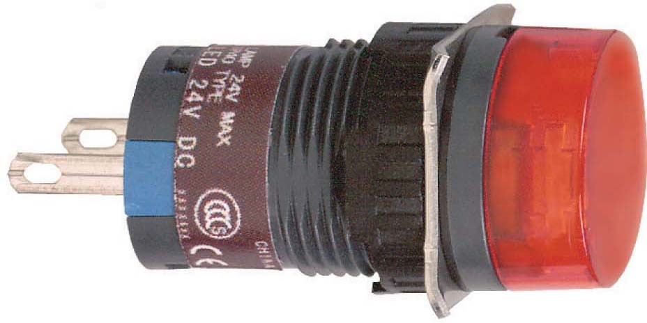 Schneider Electric XB6EAV4JP Leuchtmelder rund Ø 16 IP 65 rot Integral LED 12 V Stecker 5 Stück